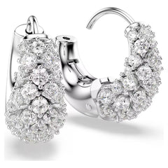 Sublima earrings White, Rhodium plated