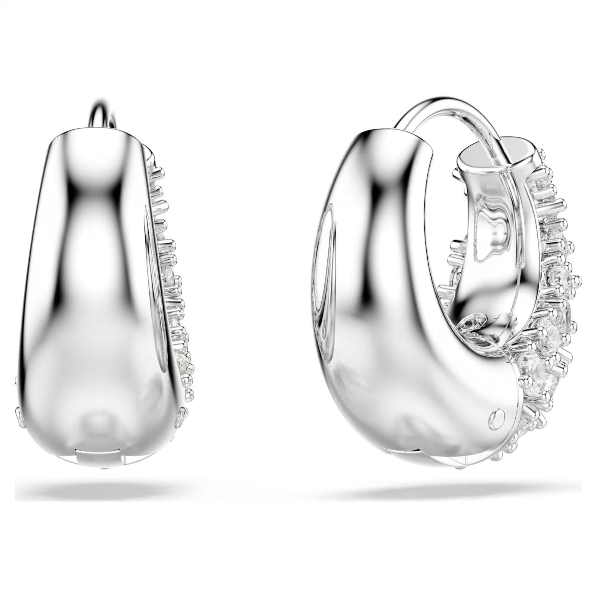Sublima earrings White, Rhodium plated