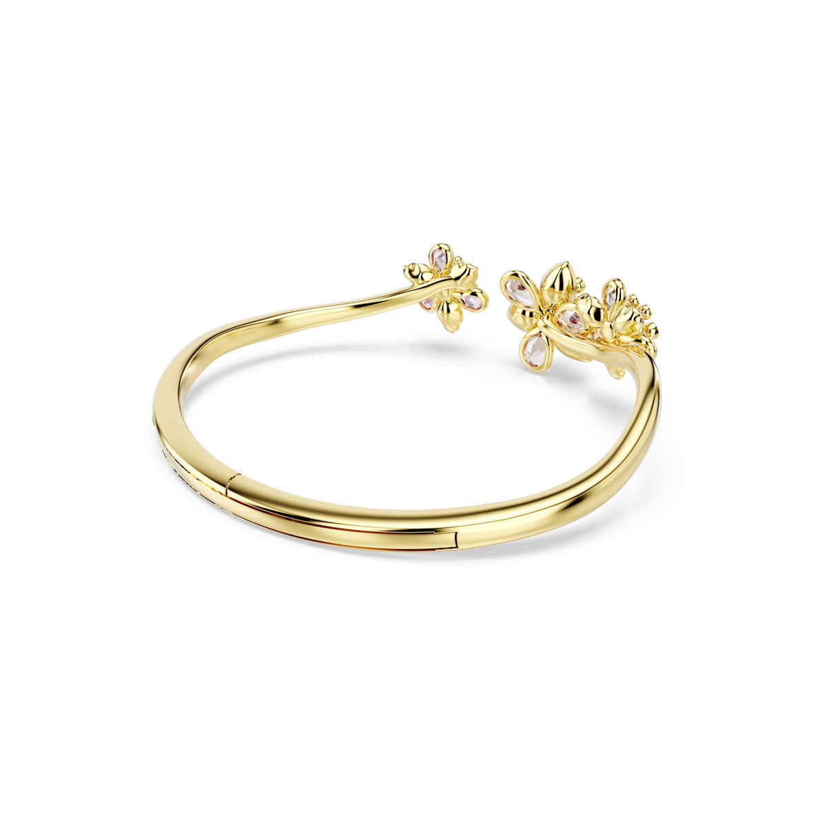 Idyllia bangle, Mixed cuts, Flower, Multicolored, Gold-tone plated