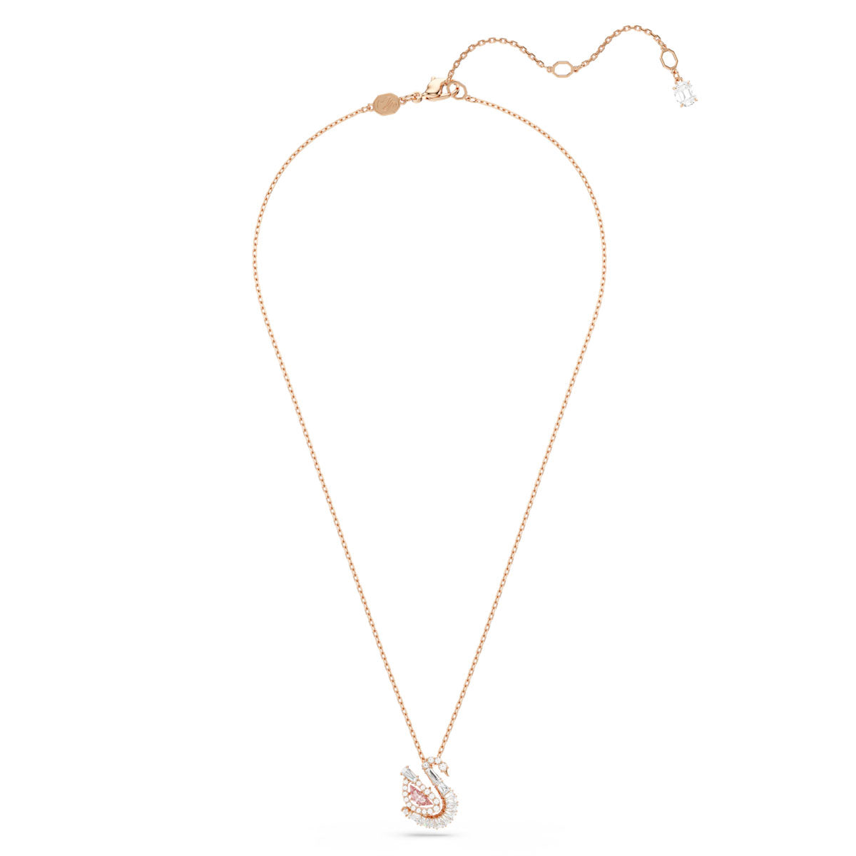Swan pendant, Mixed cuts, Swan, Pink