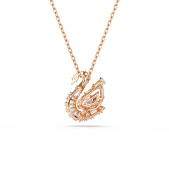Swan pendant, Mixed cuts, Swan, Pink