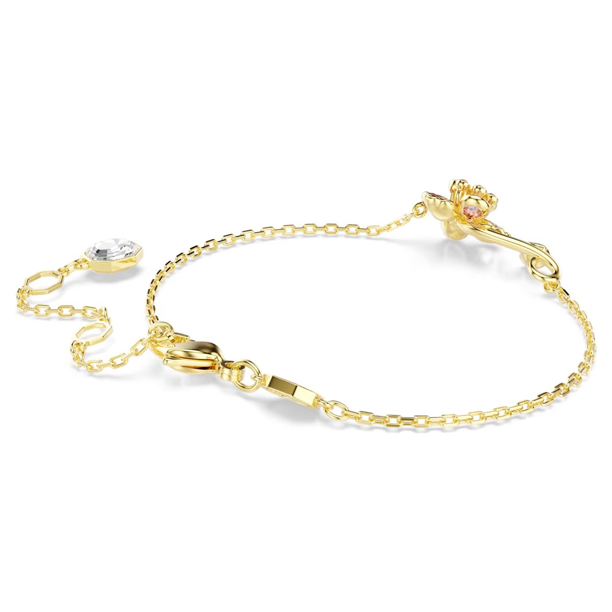 Idyllia bracelet Mixed cuts, Flower, Multicolored, Gold-tone plated