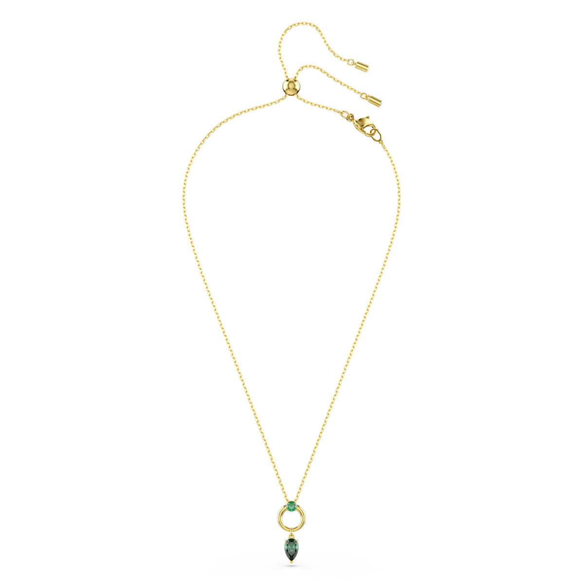 Mesmera pendant, Mixed cuts, Green, Gold-tone plated