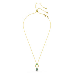 Mesmera pendant, Mixed cuts, Green, Gold-tone plated