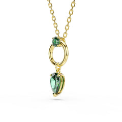 Mesmera pendant, Mixed cuts, Green, Gold-tone plated