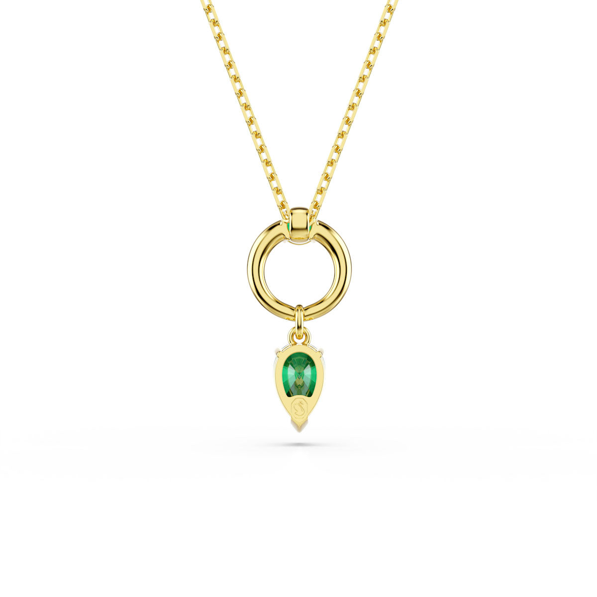 Mesmera pendant, Mixed cuts, Green, Gold-tone plated