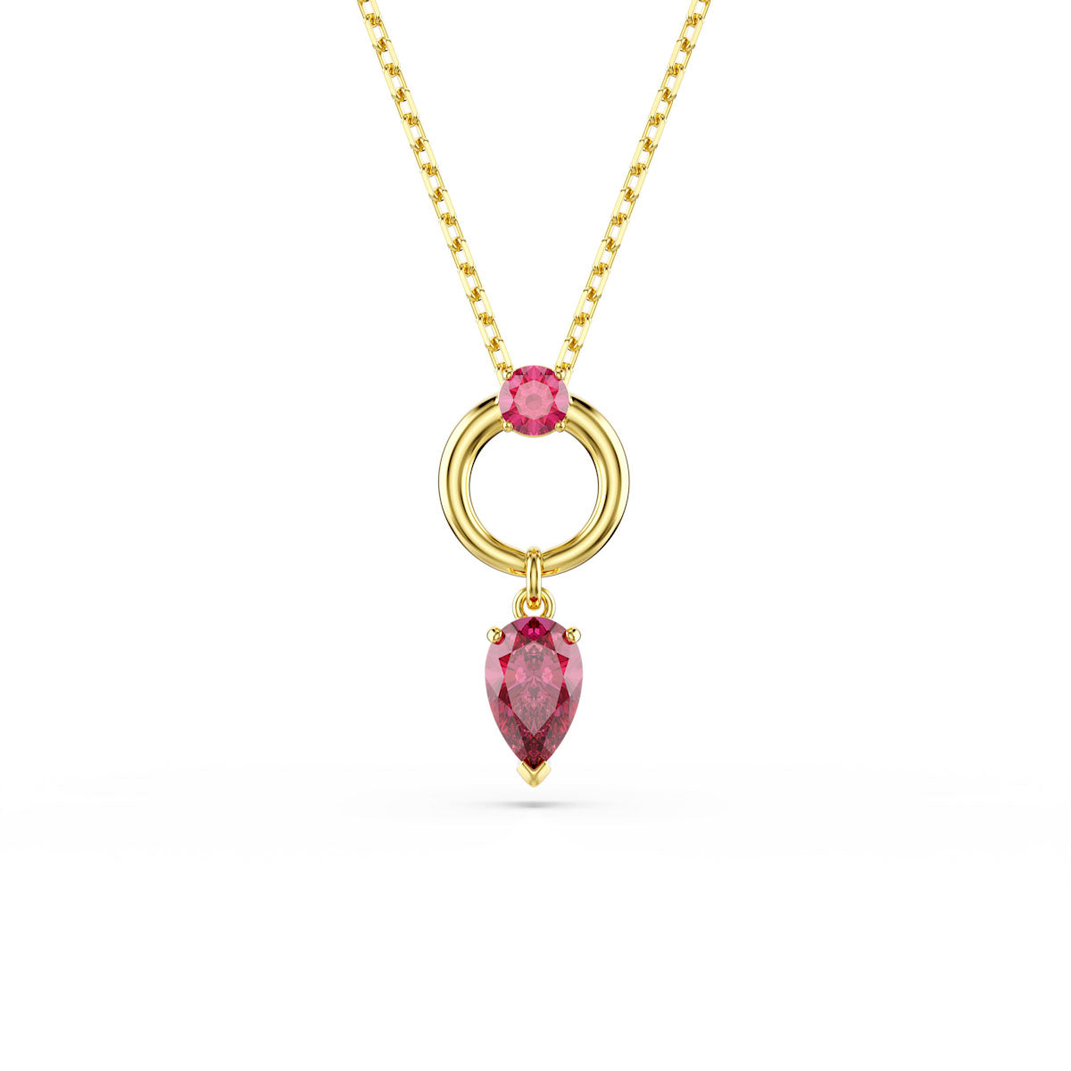 Mesmera pendant, Mixed cuts, Red, Gold-tone plated