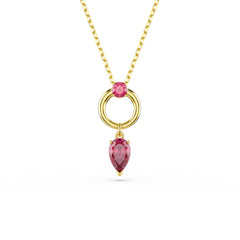 Mesmera pendant, Mixed cuts, Red, Gold-tone plated