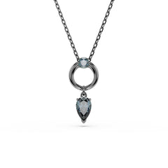 Mesmera pendant, Mixed cuts, Gray, Ruthenium plated