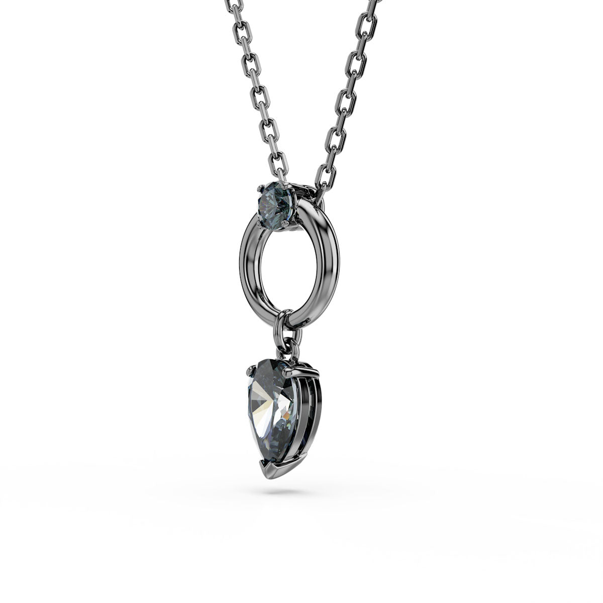 Mesmera pendant, Mixed cuts, Gray, Ruthenium plated