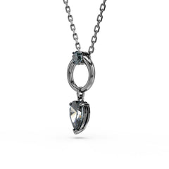 Mesmera pendant, Mixed cuts, Gray, Ruthenium plated