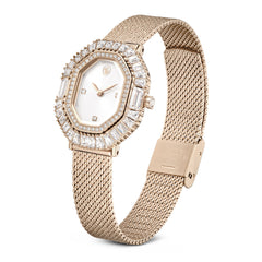 Matrix Octagon watch, Metal bracelet, Gold tone, Champagne gold-tone finish