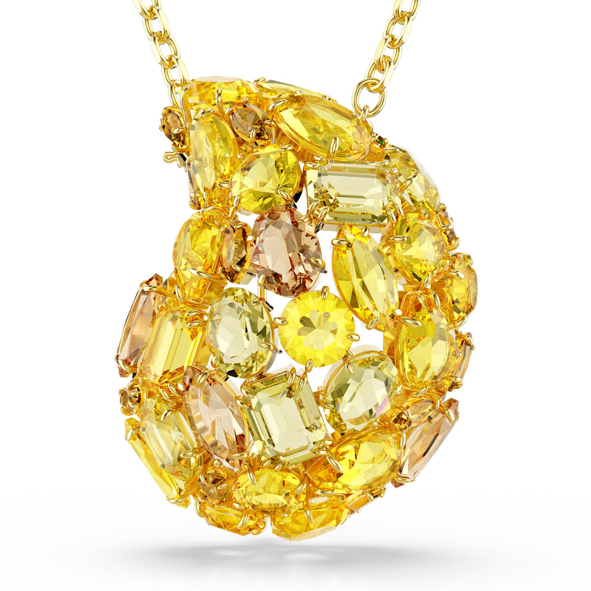 Gema pendant and brooch, Yellow, Gold-tone plated