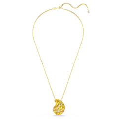 Gema pendant and brooch, Yellow, Gold-tone plated