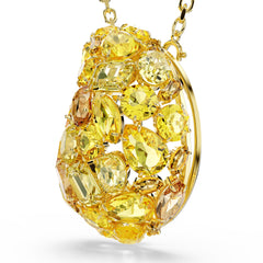 Gema pendant and brooch, Yellow, Gold-tone plated