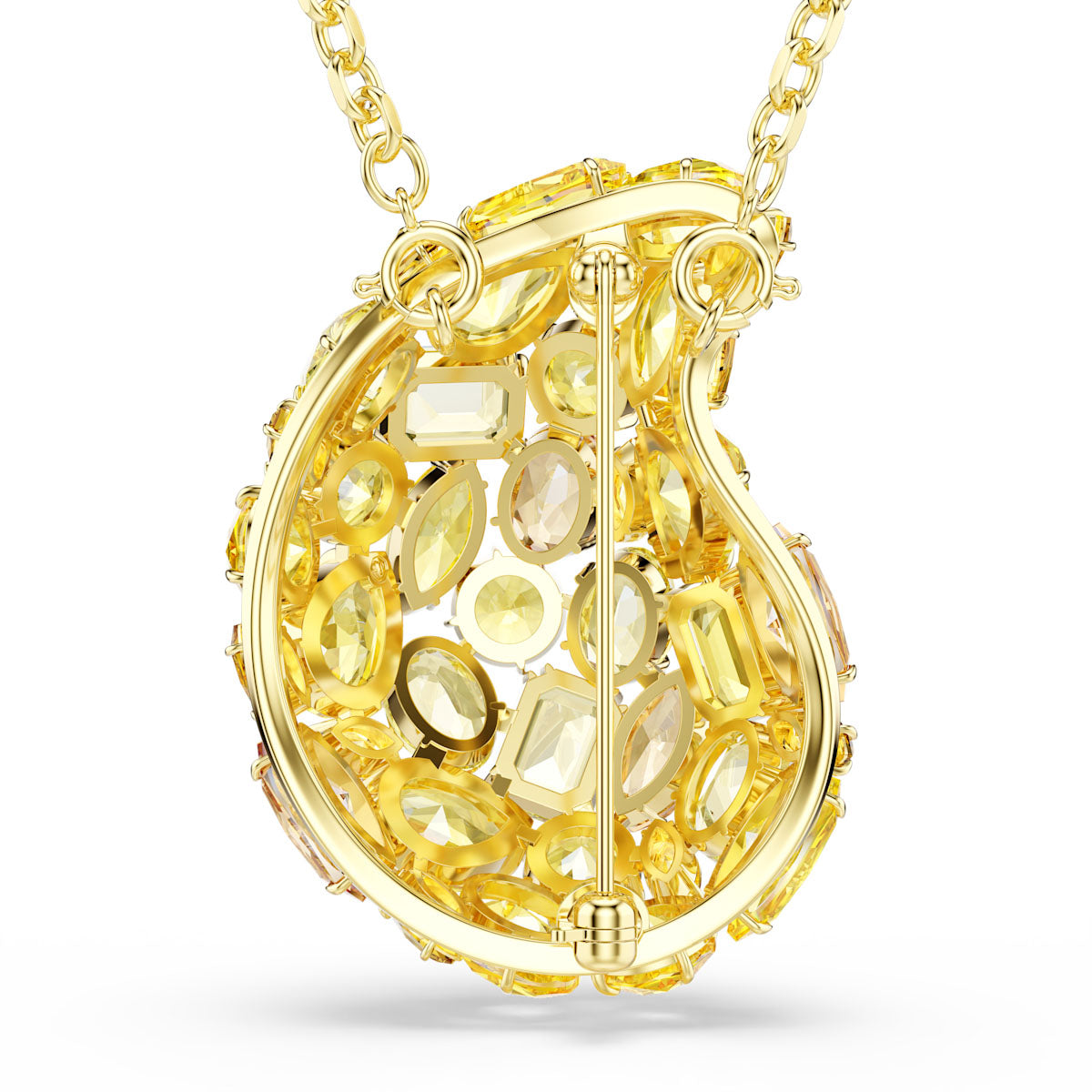 Gema pendant and brooch, Yellow, Gold-tone plated