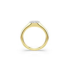 Dextera ring, Mixed cuts, White, Gold-tone plated