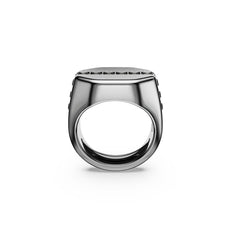 Dextera Octagon ring, Octagon shape, Round cut, Black, Ruthenium plated