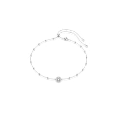 Una Angelic pendant, Round cut, Double sided motifs, White, Rhodium plated