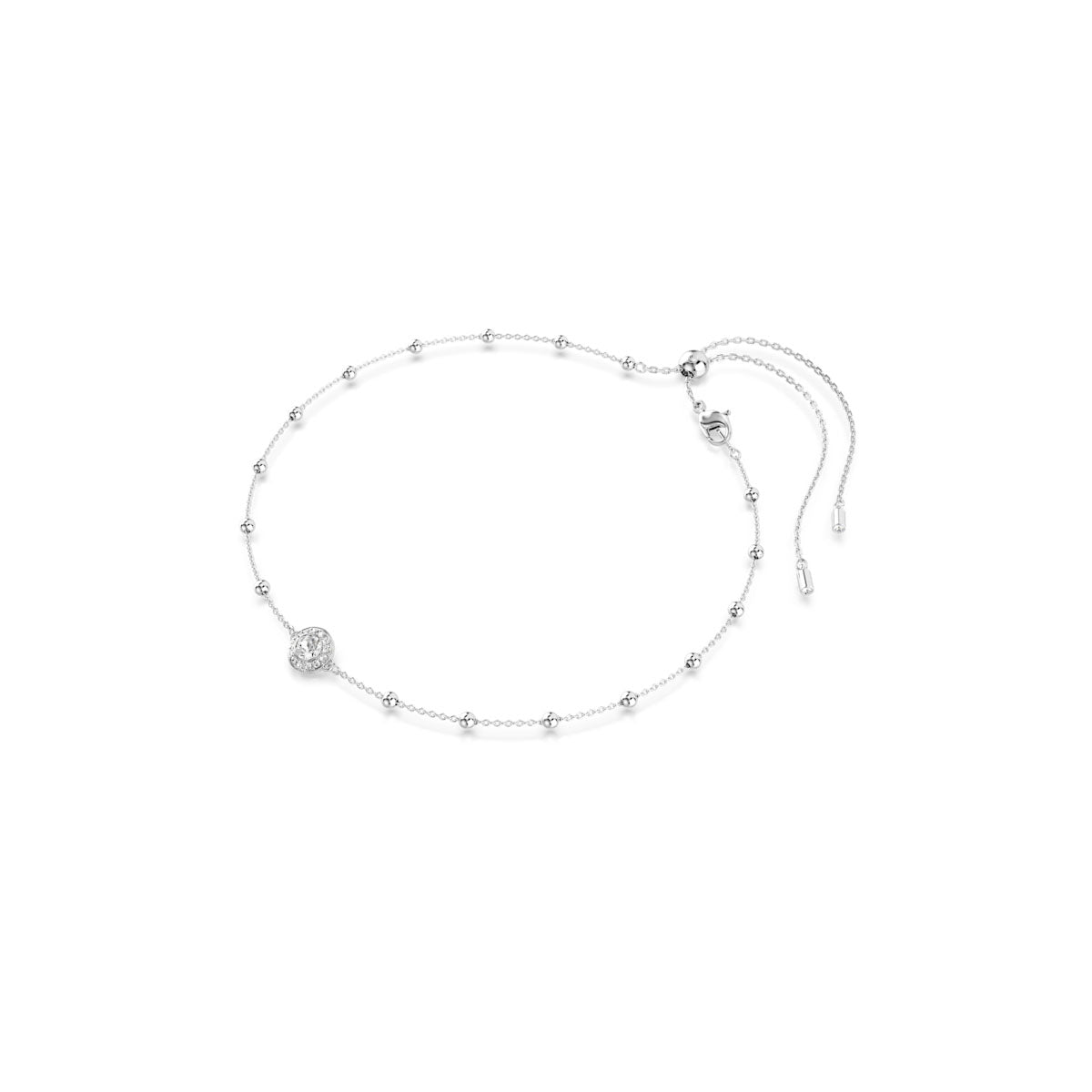 Una Angelic pendant, Round cut, Double sided motifs, White, Rhodium plated