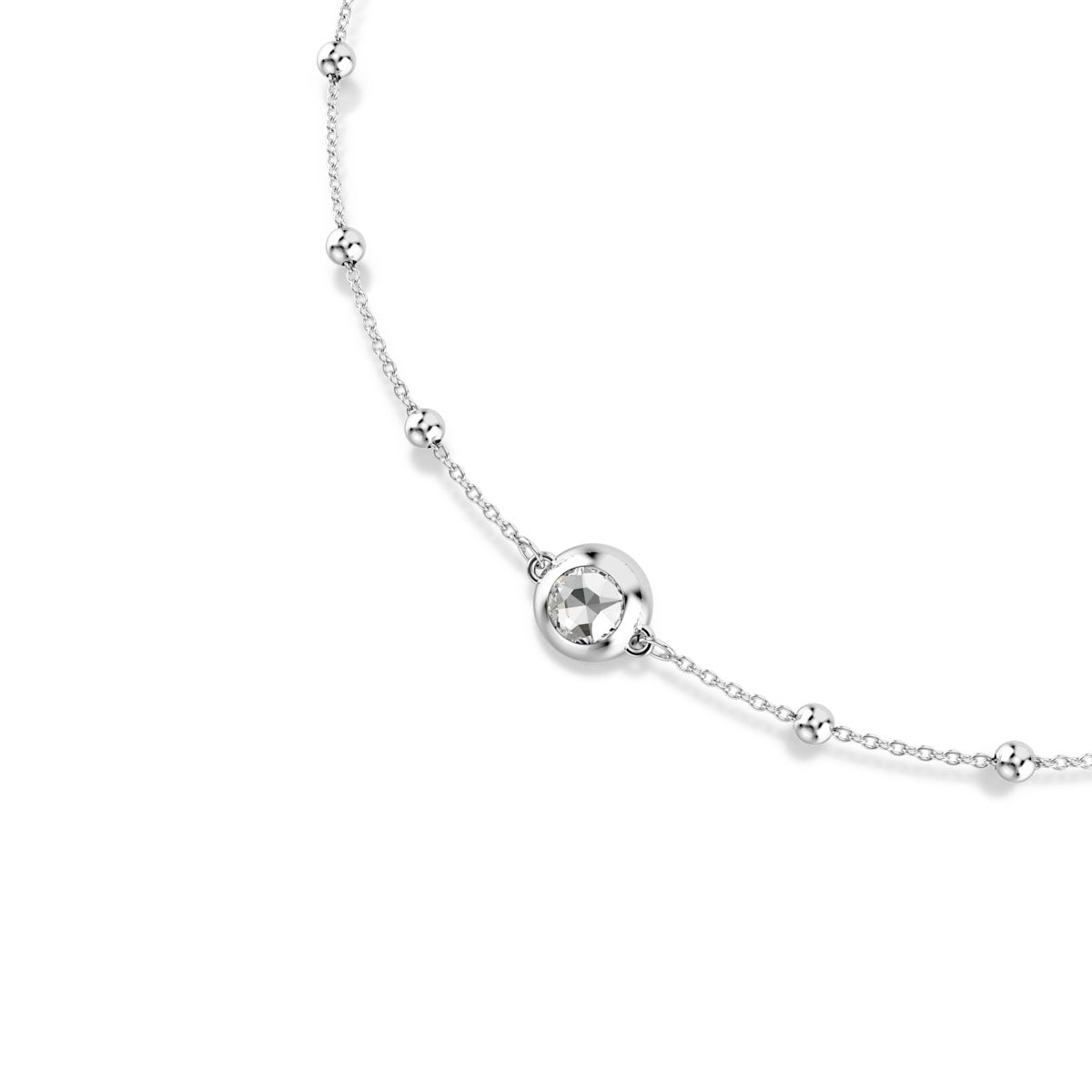 Una Angelic pendant, Round cut, Double sided motifs, White, Rhodium plated