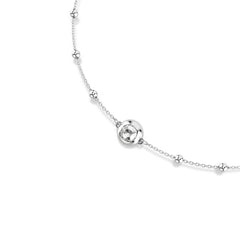 Una Angelic pendant, Round cut, Double sided motifs, White, Rhodium plated