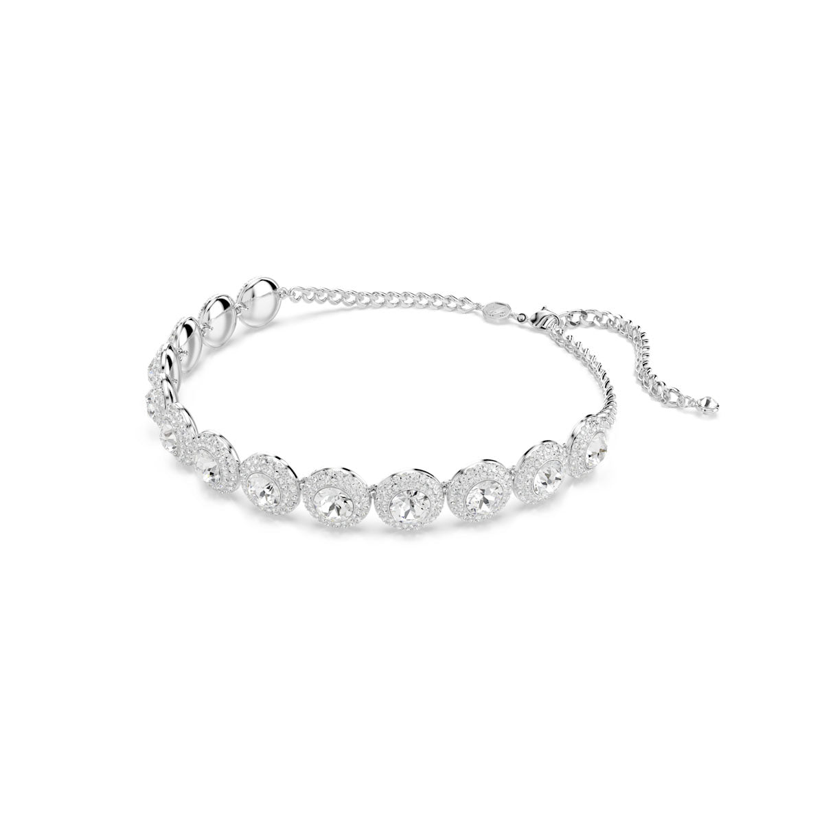 Una Angelic choker, White, Rhodium plated