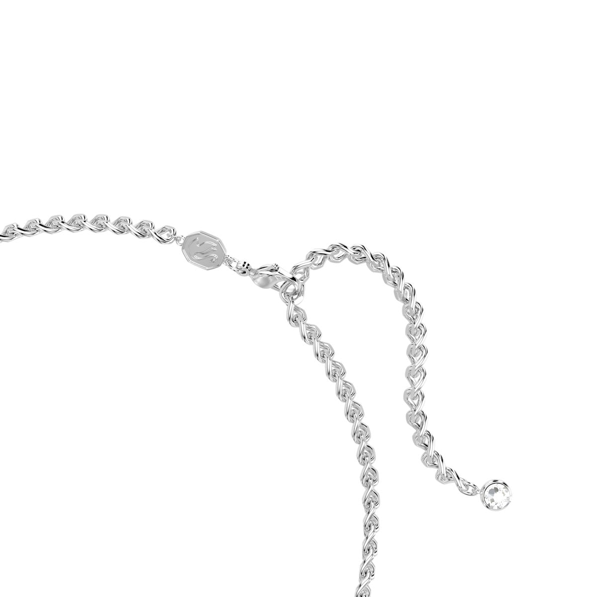 Una Angelic choker, White, Rhodium plated