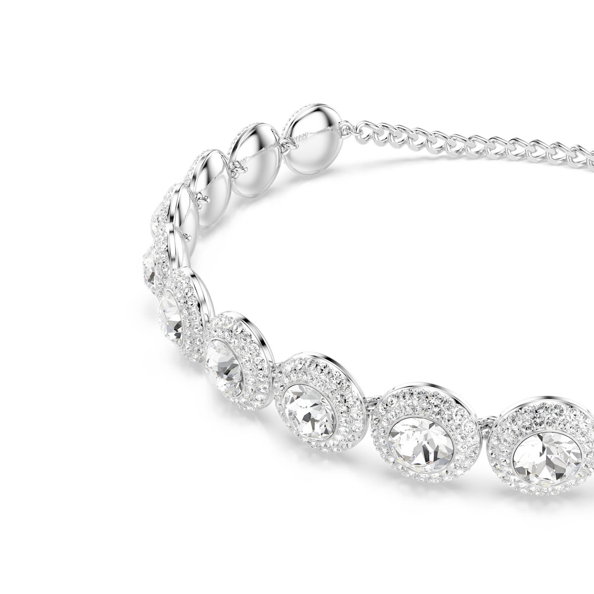 Una Angelic choker, White, Rhodium plated