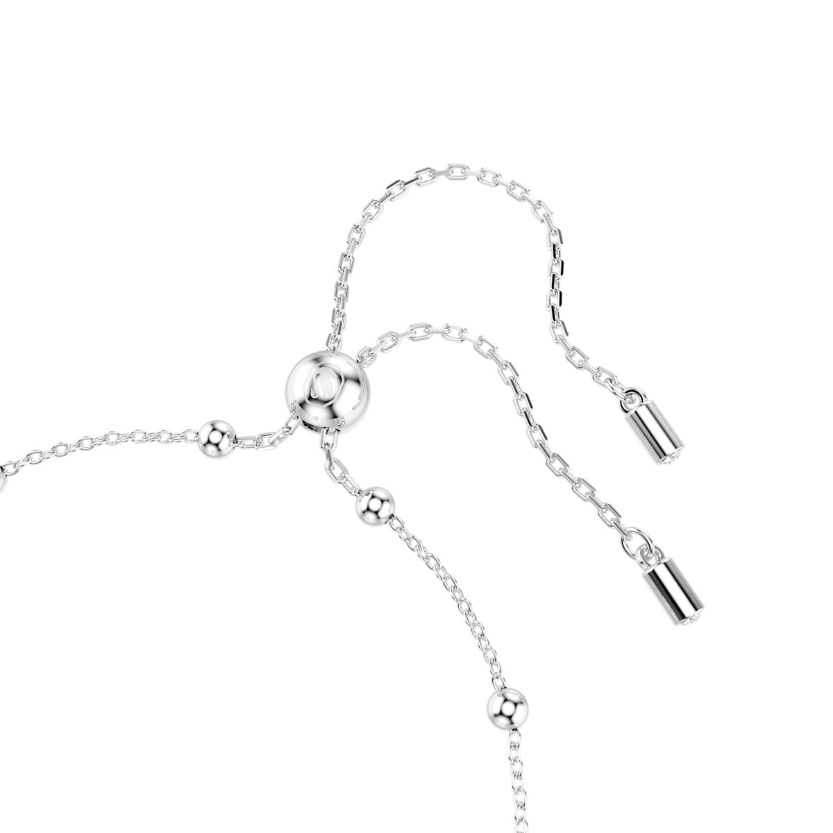 Una Angelic bracelet, Round cut, White, Rhodium plated
