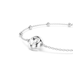 Una Angelic bracelet, Round cut, White, Rhodium plated