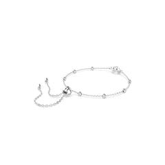 Una Angelic bracelet, Round cut, White, Rhodium plated