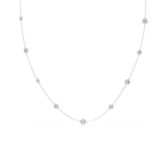 Una Angelic strandage, Round cut, White, Rhodium plated