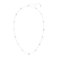 Una Angelic strandage, Round cut, White, Rhodium plated
