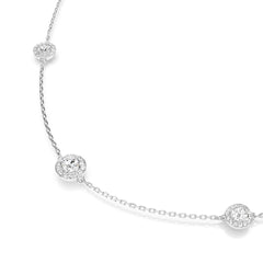 Una Angelic strandage, Round cut, White, Rhodium plated