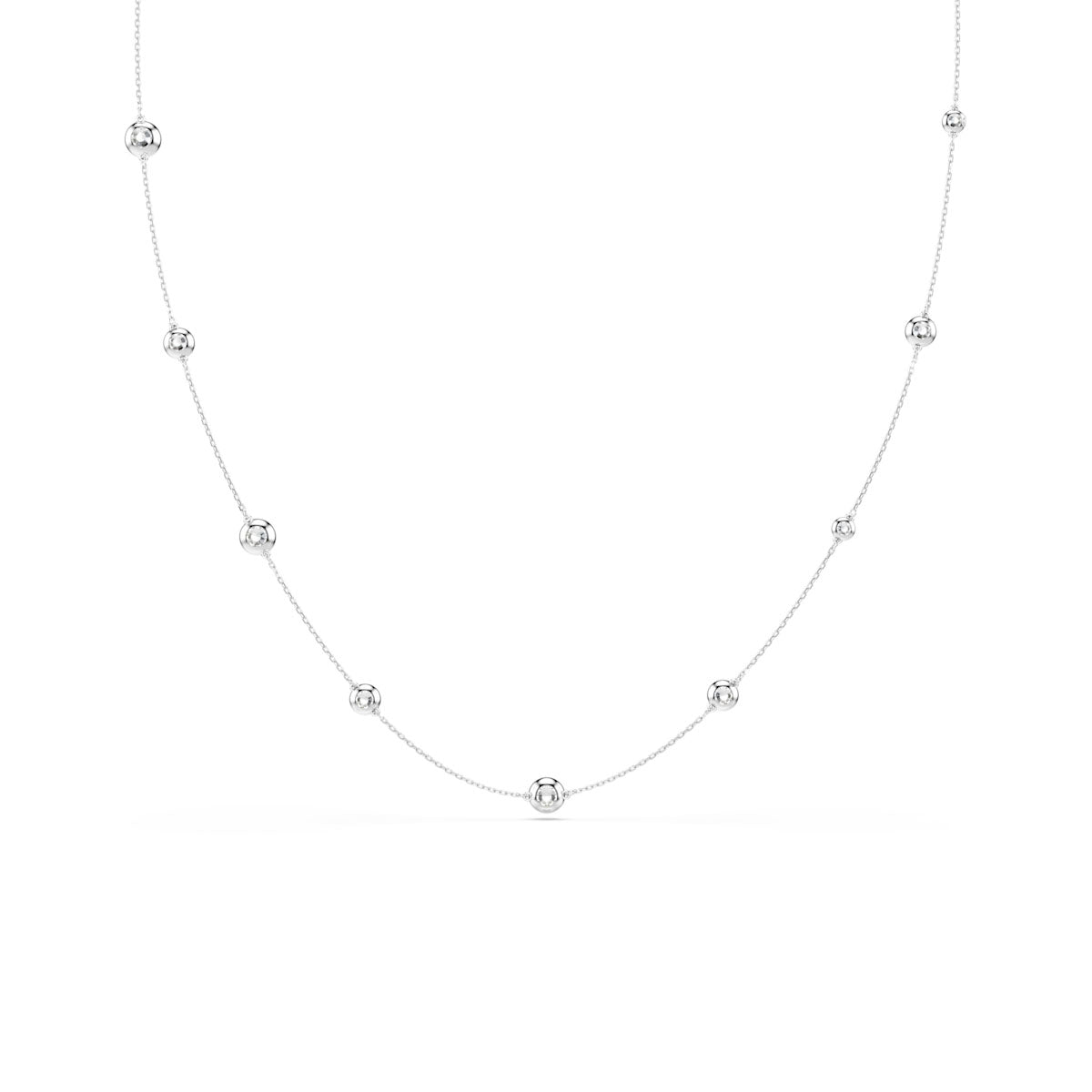 Una Angelic strandage, Round cut, White, Rhodium plated