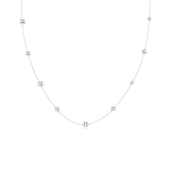 Una Angelic strandage, Round cut, White, Rhodium plated