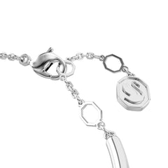 Dextera bangle, Round cut, White, Rhodium plated