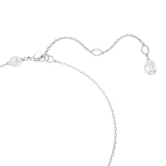 Dextera pendant, Round cut, White, Rhodium plated