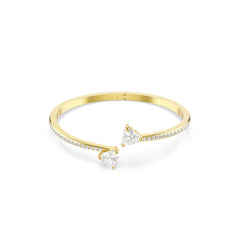 Mesmera Attract bangle, Heart, White, Gold-tone plated