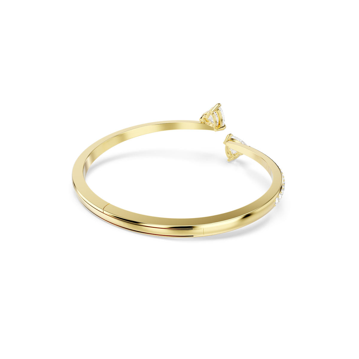 Mesmera Attract bangle, Heart, White, Gold-tone plated