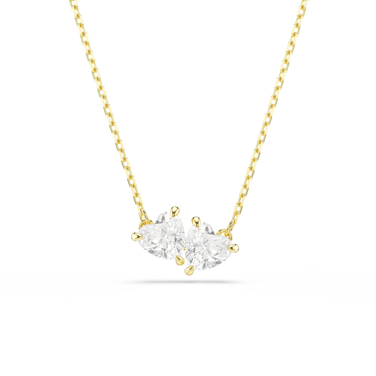 Mesmera Attract necklace, Heart, White, Gold-tone plated