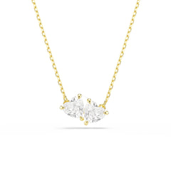 Mesmera Attract necklace, Heart, White, Gold-tone plated