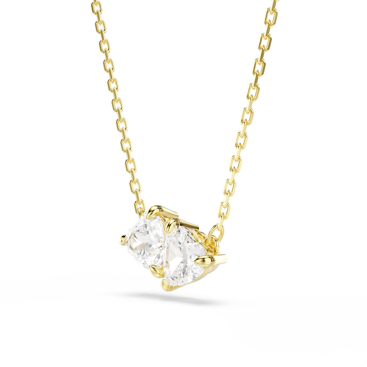 Mesmera Attract necklace, Heart, White, Gold-tone plated