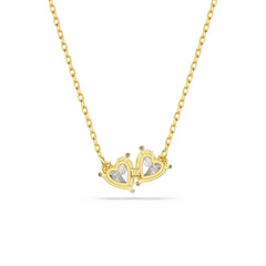 Mesmera Attract necklace, Heart, White, Gold-tone plated
