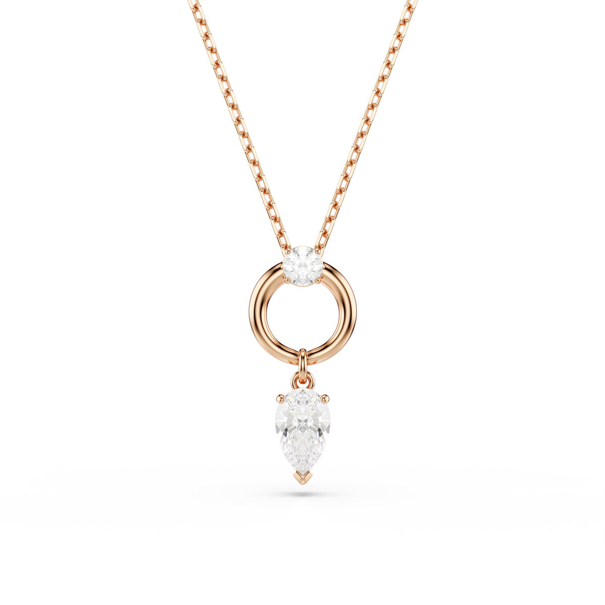 Mesmera set, Pear cut, Round cut, White, Rose gold-tone plated