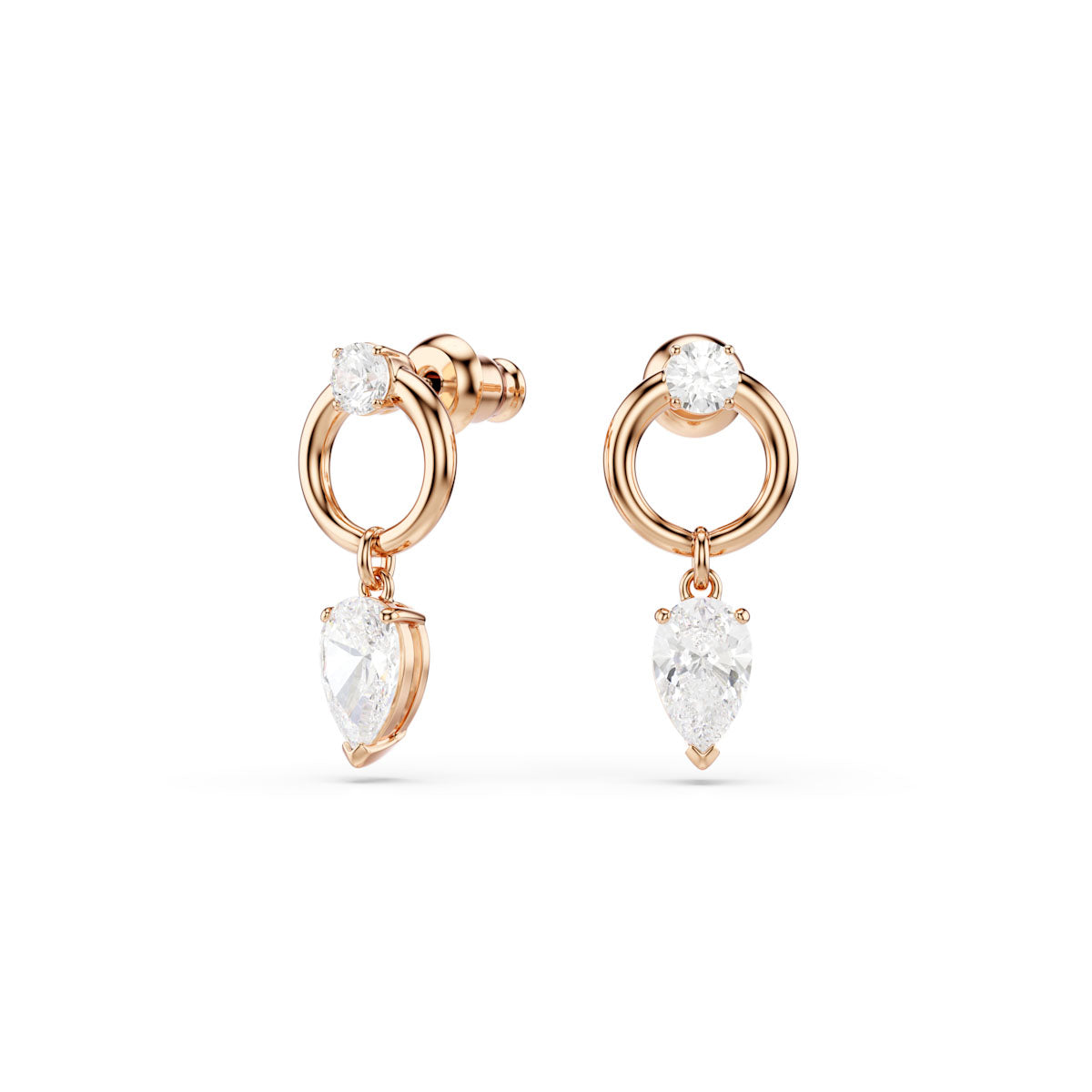 Mesmera set, Pear cut, Round cut, White, Rose gold-tone plated