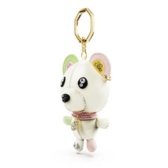 Teddy bag charm, Bear, Multicolored, Gold-tone plated