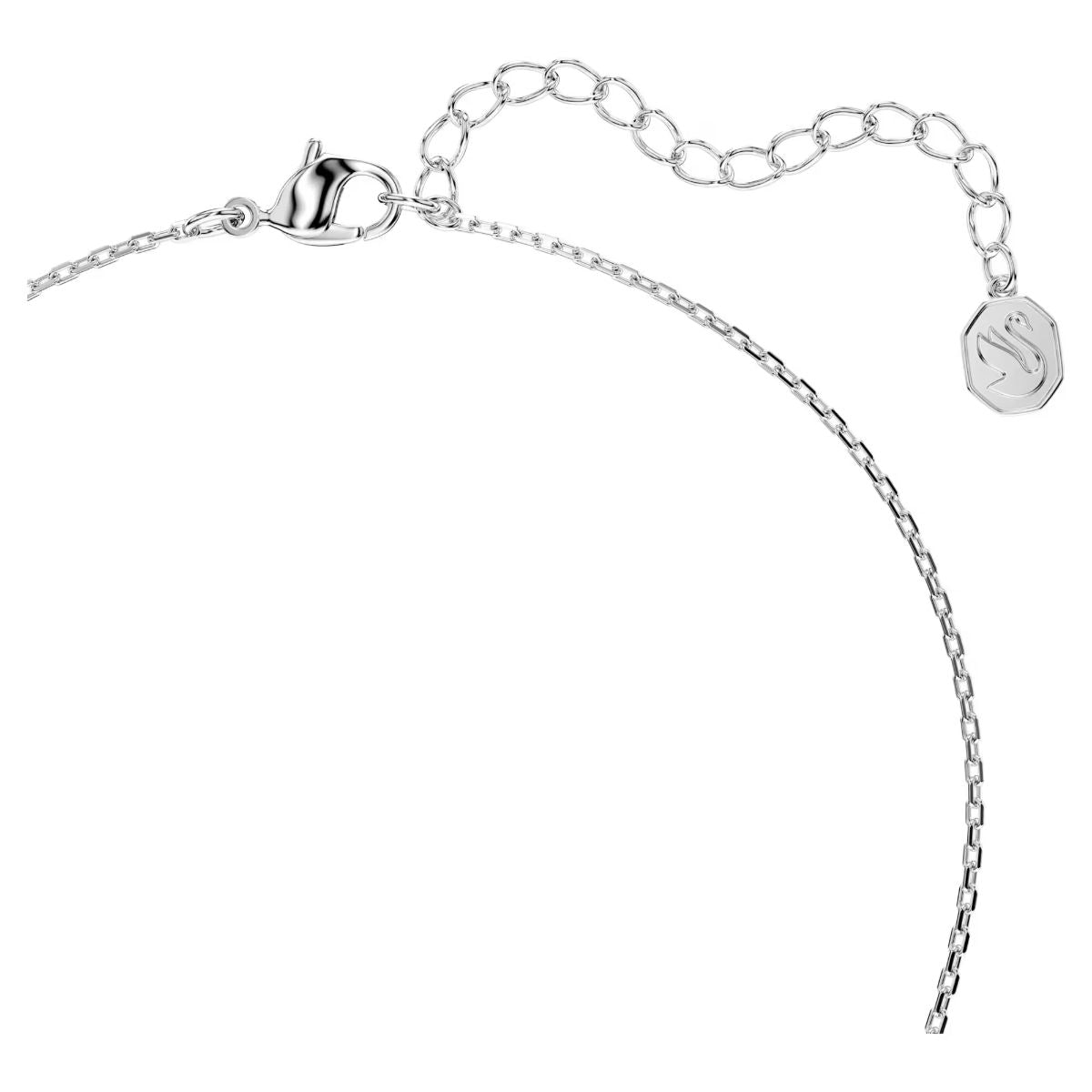 Bella V pendant Round cut, Blue, Rhodium plated
