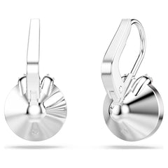 Bella V drop earrings Round cut, Pink, Rhodium plated